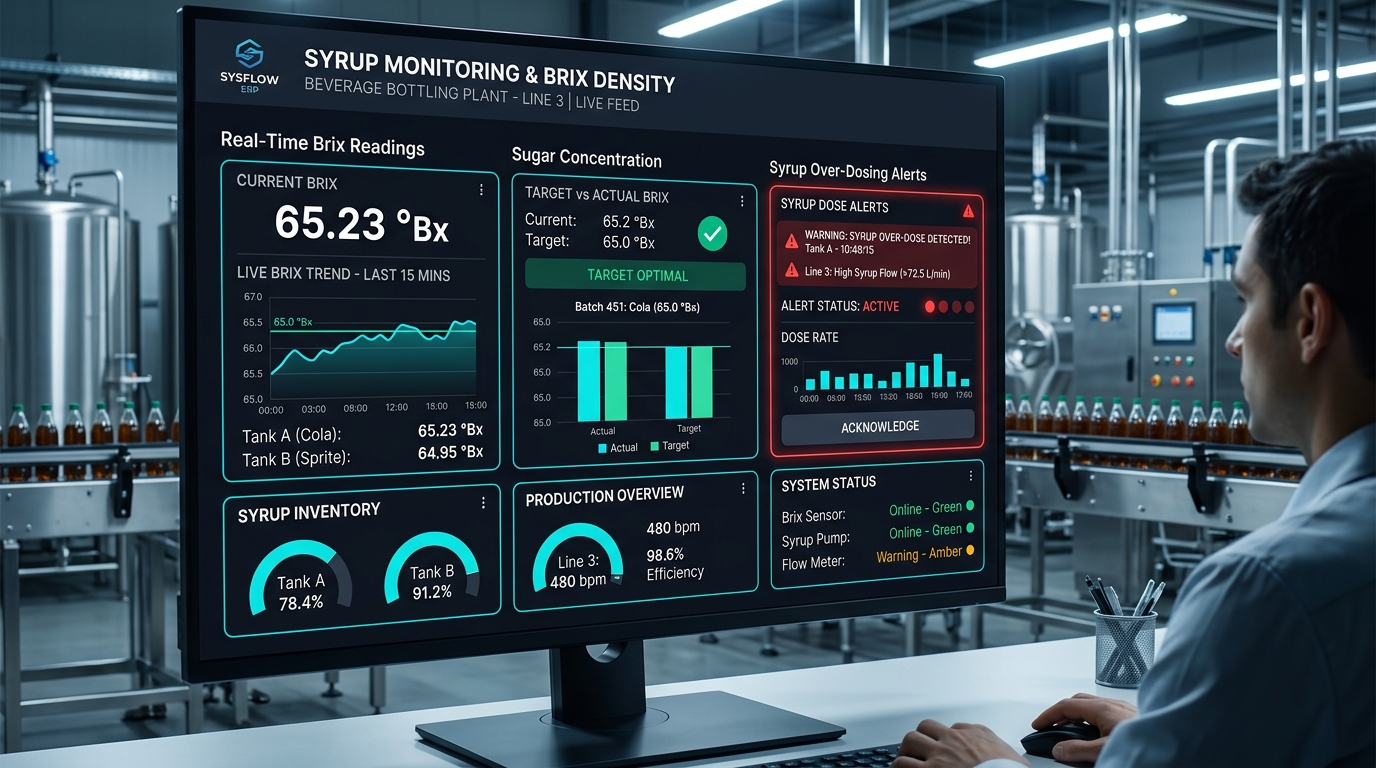 Brix Density & Syrup Dose Monitoring